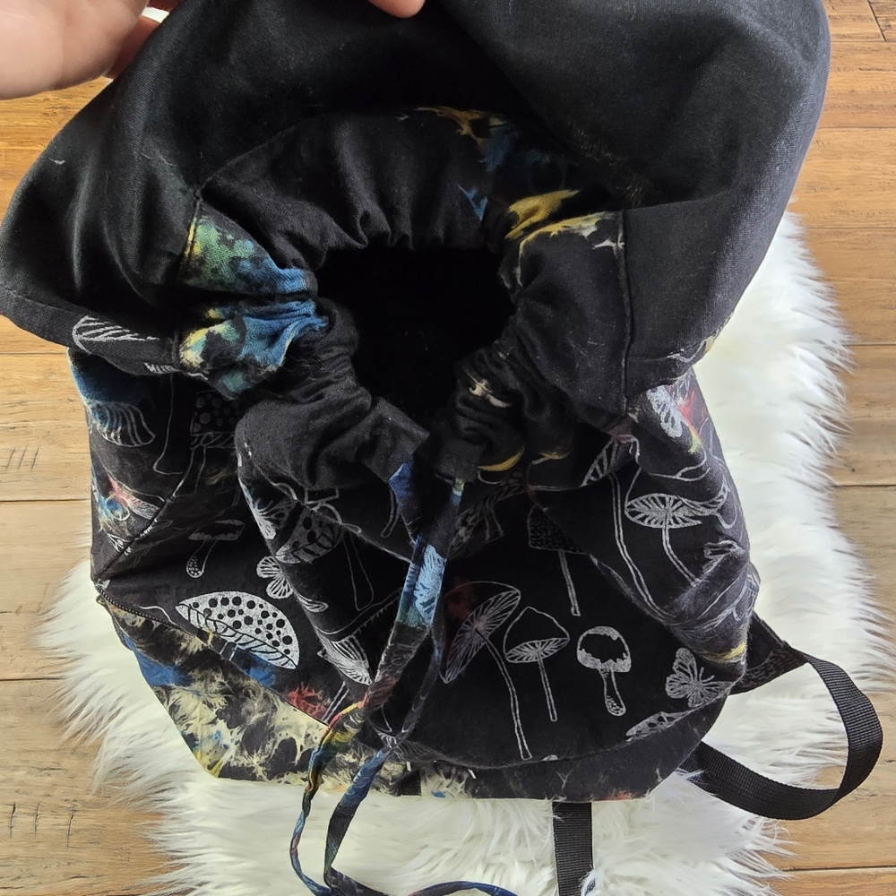 The Collection Royal Mushroom Tie Dye Hippie Boho Festival Backpack - Picture 2 of 13